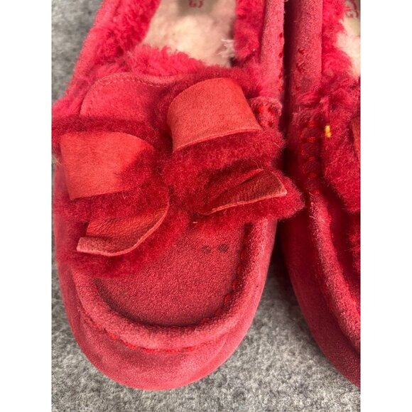 Women's Red Suede Moccasins - Picture 4 of 9